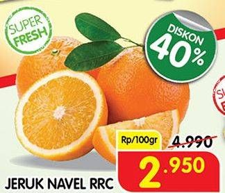 Promo Harga Jeruk Navel RRC per 100 gr - Superindo