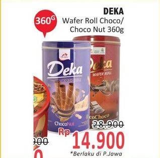 Promo Harga Deka Wafer Roll Choco/Choco Nut 360g  - Indomaret