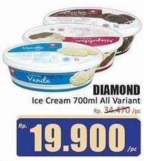 Promo Harga Diamond Ice Cream All Variants 700 ml - Hari Hari
