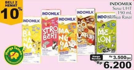 Promo Harga INDOMILK Susu UHT All Variants per 2 pcs 190 ml - Giant