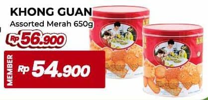 Promo Harga Khong Guan Assorted Biscuit Red 650 gr - Yogya