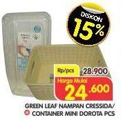 Promo Harga GREEN LEAF Nampan Cressida/Container Mini Dorota  - Superindo