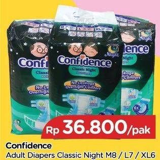Promo Harga Confidence Adult Diapers Classic Night M8, L7, XL6  - TIP TOP