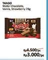 Promo Harga TANGO Wafer Chocolate, Vanilla Milk, Strawberry 78 gr - Alfamidi