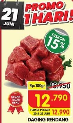 Promo Harga Daging Rendang Sapi per 100 gr - Superindo