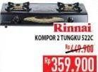 Promo Harga RINNAI Kompor Gas 2 Tungku 522C  - Hypermart