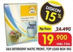 Promo Harga 365 Detergent Matic Front, Top Load 1 kg - Superindo