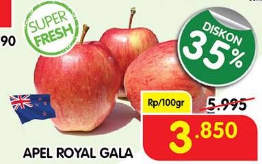 Promo Harga Apel Royal Gala per 100 gr - Superindo