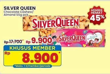 Promo Harga Silver Queen Chocolate Cashew, Almonds 58 gr - Indomaret