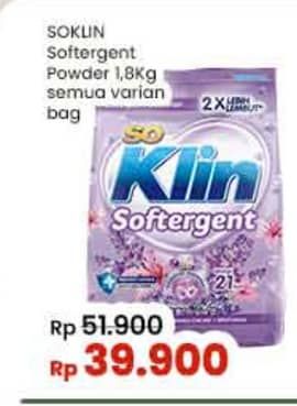 Promo Harga So Klin Softergent All Variants 1800 gr - Indomaret
