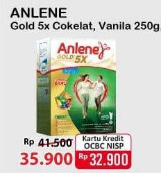 Promo Harga ANLENE Gold Plus 5x Hi-Calcium Coklat, Vanila 250 gr - Alfamart