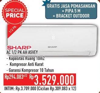 Promo Harga SHARP AH-A5VEY | AC 1/2PK  - Hypermart