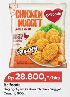 Promo Harga Belfoods Nugget Chicken Nugget Crunchy 500 gr - TIP TOP