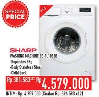 Promo Harga SHARP ES-FL1082 | Mesin Cuci Front Load 8kg 8000 gr - Hypermart