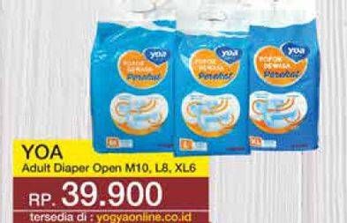 Promo Harga YOA Adult Diapers L8, M10, XL6 6 pcs - Yogya