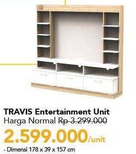 Promo Harga TRAVIS Entertainment Unit Dimensi: 178cm X 157cm X 39cm  - Carrefour