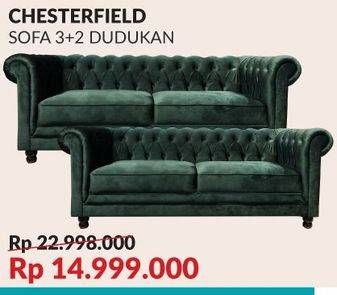 Promo Harga COURTS Chesterfield Sofa 3+2 Dudukan  - Courts
