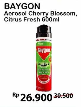 Promo Harga BAYGON Insektisida Spray Cherry Blossom, Citrus Fresh 600 ml - Alfamart