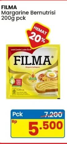 Promo Harga Filma Margarin 200 gr - Indomaret
