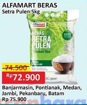 Promo Harga Alfamart Beras Setra Pulen 5000 gr - Alfamart