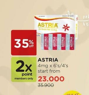 Promo Harga ASTRIA Astaxanthin 4mg per 4 pcs - Watsons