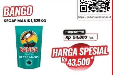 Promo Harga Bango Kecap Manis 1525 gr - Carrefour