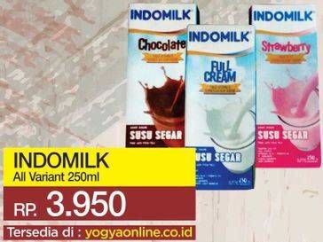 Promo Harga INDOMILK Susu UHT All Variants 250 ml - Yogya