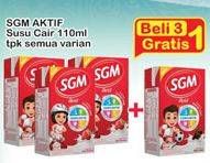 Promo Harga SGM Aktif Susu Cair All Variants 110 ml - Indomaret