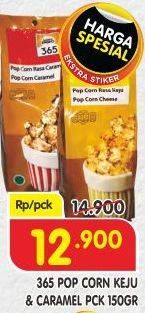 Promo Harga 365 Pop Corn Cheese, Caramel 150 gr - Superindo