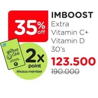 Promo Harga Imboost Multivitamin Tablet Extra Vit C D3 30 pcs - Watsons