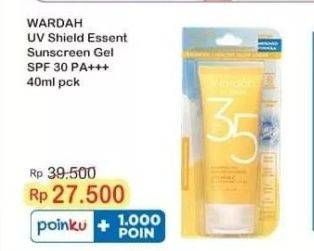 Promo Harga Wardah UV Shield Essential Sunscreen Gel SPF 30 PA+++ 40 ml - Indomaret