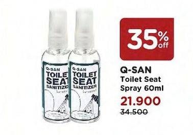 Promo Harga Q-SAN Toilet Seat Sanitizer 60 ml - Watsons