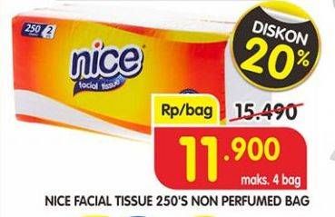 Promo Harga NICE Facial Tissue Non Perfumed 250 gr - Superindo