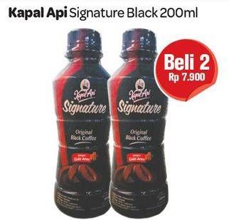 Promo Harga Kapal Api Signature 2 In 1 Kopi + Gula Black per 2 botol 200 ml - Carrefour