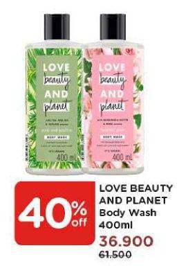 Promo Harga LOVE BEAUTY AND PLANET Body Wash 400 ml - Watsons