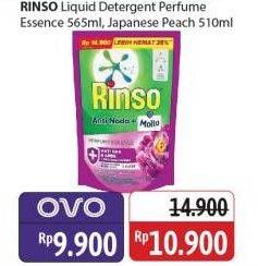 Promo Harga Rinso Liquid Detergent + Molto Purple Perfume Essence, + Molto Japanese Peach 565 ml - Alfamidi