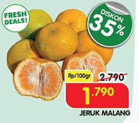 Promo Harga Jeruk Malang per 100 gr - Superindo