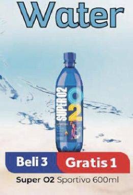 Promo Harga Super O2 Silver Oxygenated Drinking Water Sportivo 600 ml - Carrefour