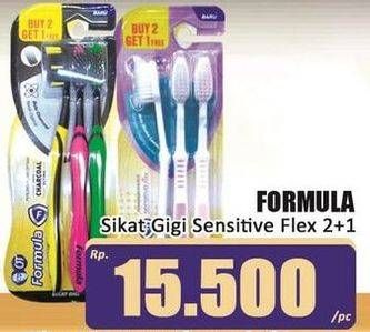Promo Harga Formula Sikat Gigi Sensitive Flex Extra Soft 3 pcs - Hari Hari