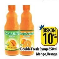 Promo Harga Double Fresh Drink Concentrate Mango, Orange 650 ml - Hypermart