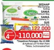 Promo Harga Sedaap MIe Goreng + Sania Beras + Sania Minyak Goreng + SUS Gula Pasir  - LotteMart