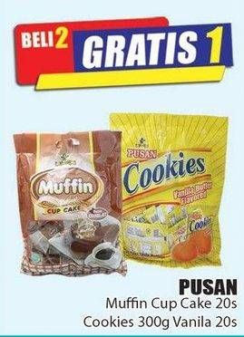 Promo Harga PUSAN Cookies 300 g Vanila 20s, Muffin Cup Cake 20s  - Hari Hari