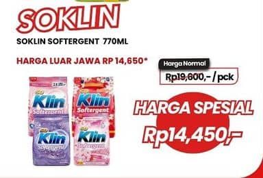 Promo Harga So Klin Softergent 770 gr - Carrefour