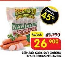 Promo Harga Bernardi Delicious Sosis Sapi Goreng 12 pcs - Superindo