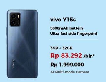 Promo Harga VIVO Y15s 3 GB + 32 GB  - Erafone