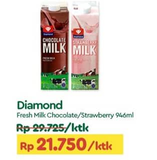 Promo Harga Diamond Fresh Milk Chocolate, Strawberry 946 ml - TIP TOP