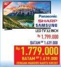 Promo Harga PANASONIC/SHARP/SAMSUNG LED TV Digital 32 Inch  - Hypermart