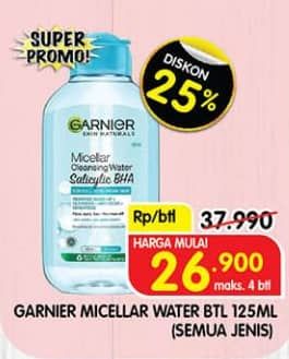 Promo Harga Garnier Micellar Water All Variants 125 ml - Superindo