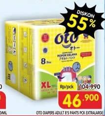 Promo Harga OTO Adult Diapers Pants XL8 8 pcs - Superindo