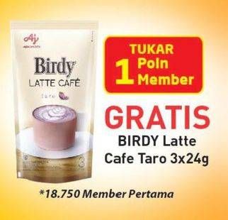 Promo Harga Birdy Latte Cafe Taro per 3 sachet 24 gr - Alfamart